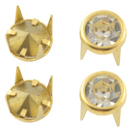 Pro Bamboo Kitchen 60pcs White Crystal Claw Beads Nailhead 8mm DIY Fashion Rhinestone Nailhead Studs Punk Spikes Decorative Rivets for DIY Leather Craft