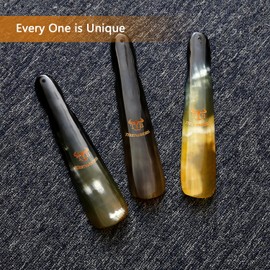 Tibetanhorn 2 Pack Shoe Horn, Hand Crafted Natural Tibetan Yak Horn Shoe Horns for Men Women Kids, Boots & All Shoes, Medium(8.7" to 9.4")