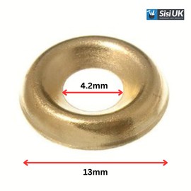Screw Cup Washer Brass No. 8 Electro Brass Plated Screw Surface Finishing Cup Washer Pack of 100