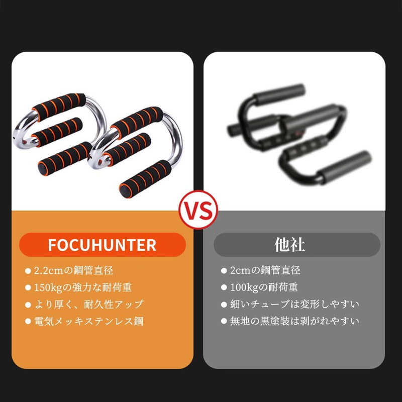FOCUHUNTER Push Up Bar, Push-ups, Muscle Training, Iron Metal, Set