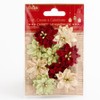 3.5cm Small Mixed Colour Poinsettia Christmas Flower Card Making Craft