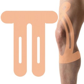 OKTAPE Knee Kinesio Taping, Taping, 10 Sheets, Stretchable, Taping, Waterproof, Pre-Cut, Marathon, Trellan, Field Field Field & Kinesiology Tape (Beige)