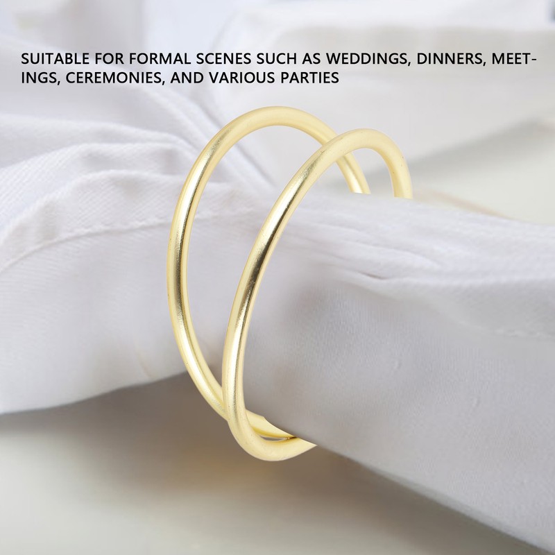 12pcs Spiral Napkin Rings Matte Gold Electroplating Prevent Fading Table