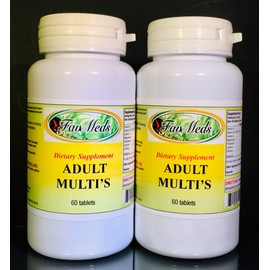 Favmedsusa Adult Multi-Vitamins, Multivitamins, Made in USA - 120 [2x60] Capsules