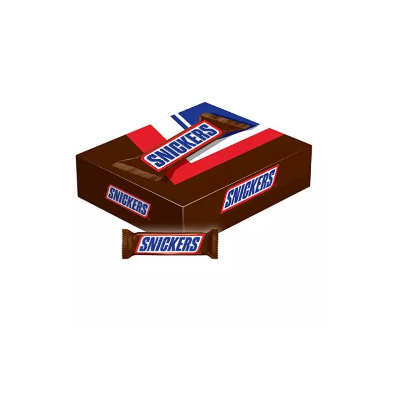 Snickers Singles Size Chocolate Candy Bars 1.86-Ounce Bar 48-Count Box