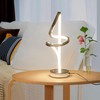 Mayful Modern RGB Table Lamp with LED Spiral Design, Silver