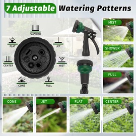 AUTOMAN Garden Hose Nozzle, 2 Pack Water Sprayer Nozzle with 7 Adjustable Watering Patterns,Slip Resistant Nozzle for Plants,Lawn,Washing Cars,Window Cleaning,Showering Pets & Outdoor Fun