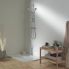 Wirquin, White 30723210 D90 Extra Flat Curved ABS Chrome Shower