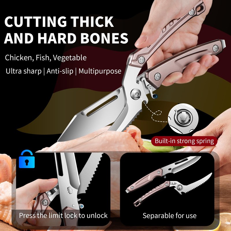 Heavy Duty Poultry Scissors, Detachable Kitchen Shears, Kitchen shears for