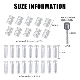 bssmmai Pack of 10 Bicycle Universal Gear Cable Brake Cable Steel Gear Cable with End Sleeve End Caps Bicycle Gear Cable Bicycle Accessories for Mountain Bike Road Bike Bicycle