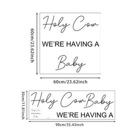 Holy Cow We're Having a Baby Decal，Gender Reveal & Baby Shower Decorations, Cow Theme Party Supplies with Removable Vinyl Stickers, Farm Animal Nursery Backdrop, Moo-Tiful Celebration Idea.