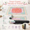 Gueiddi Premium Pink Floral Mahjong Mat 33"x33" , Smooth Glide