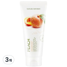 Nature Republic Fresh Herb Peach Cleansing Foam, 3 pieces, 170ml / 네이처리퍼블릭 프레시 허브 피치 클렌징 폼, 3개, 170ml