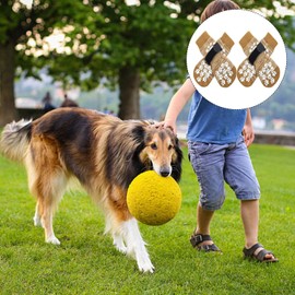 Anti-Slip Dog Socks with Grips | Double-Sided Traction Control for Indoor Use | Dog Paw Protectors for Small, Medium, Large Dogs | Prevent Licking | Beige Color | Comfortable Fit（Gradient yellow）