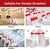 50 Pcs Red Spandex Chair Sashes,Bows Elastic Chair Bands Without