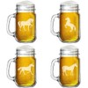 16oz Mason Jar Glass Mug w/Handle Gift Set of 4