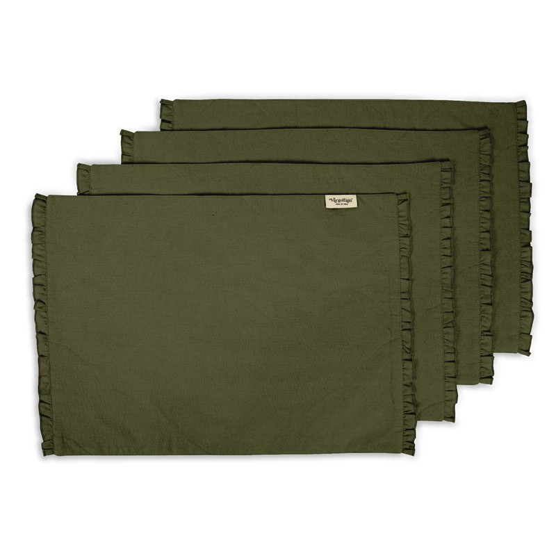Vargottam Dark Olive Green Home Decor Cotton Flex Reversible Fabric