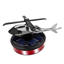 Helicopter Car Air Fresheners with Solar Rotating, Creative Car Perfume Decoration, Auto Airplane Fragrance Diffuser for Cars, Home, Office (Not Including the Fragrance) (Red)