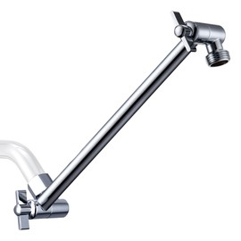 G-Promise Shower Head Extension Arm, Stainless Steel Adjustable Extender with Locking Set Screw, Rise or Lower Rainfall and Fixed Shower Head (9.5 Inch, Chrome)