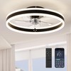LEDIARY Low Profile Ceiling Fans with Lights, Flush Mount Modern