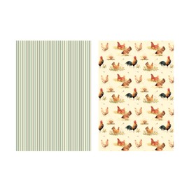 Pecking Order Set Of 2 Cotton Tea Towels 74 X 46Cm