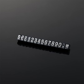 Mollytek 10 Sets Price Display Cube Adjustable Price Tag for Jewelry Price Display Counter Stand Number Letter Dollar Price Block Kit for Retail Shop (Black)