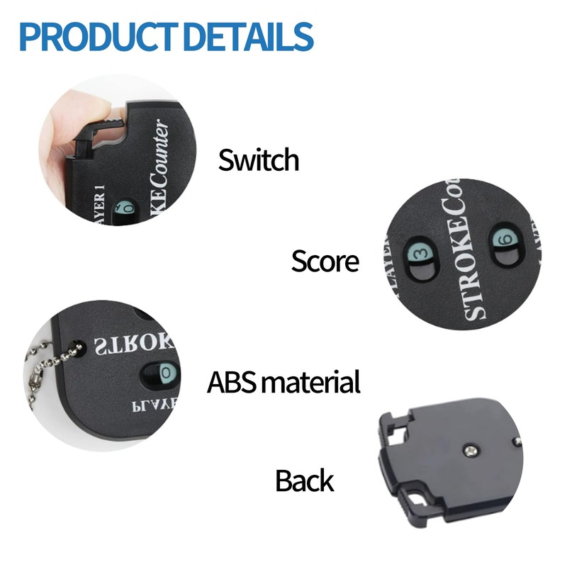 FUZVOL 2 Pack Golf Stroke Counter, Mini Black Golf Counter,