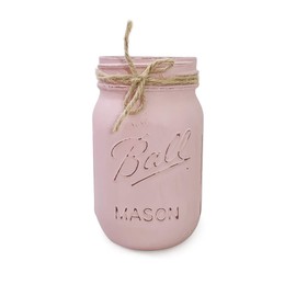 Pink Mason Jars for Centerpieces for Tables, Rustic Mason Jars for Centerpieces, Pink Pen Holder for Desk, Pint 16 oz. Pink Baby Shower Centerpieces for Tables Girl Boho, Baby Shower Decor (Pink)