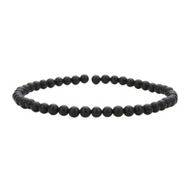 Handmade 4mm Tiny Beads Bracelet – Natural Healing Stone Beads for Yoga, Mala, and Bohemian Stacking – Stretch Bracelet for Men and Women (Black Agate)