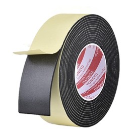 Sponge Tape, Cushioning Tape, Door Stop Tape, Thin, Gap Tape, Foam Tape, EVA Foam Rubber, Anti-Collision, Anti-Vibration, Windproof, Soundproofing, Door and Window, Black (0.1 x Width x Length 32.0 x