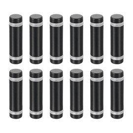 uxcell 12 Pcs Standoff Screws, 1/2" x 1.6" Stainless Steel Double Head Advertising Screws Wall Standoff Mounts Hardware for Acrylic Glass Sign Holder Wine Glass Rack, Black