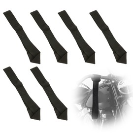 6 Stück Zurrschlaufen Kurz 500kg – Robuste Bandschlinge & Schlupf Hebeband, Doppelschlaufen Gurtschlaufen für Motorradtransport, Fahrräder, Strandmotorräder (Schwarz)