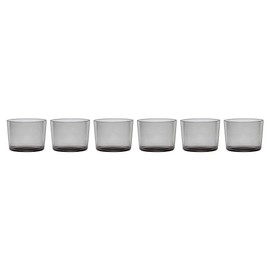Oneida Stackables Smoke Short Glasses, Set of 6, 6 Count, Taupe/Grey