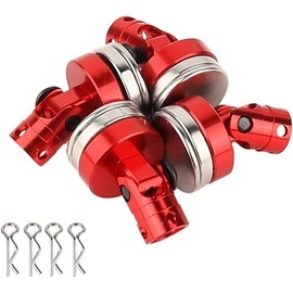 Pothyes 4PCS RC Magnetic Body Post with Clips,Alloy Magnetic Stealth Invisible Body Shell Mount Column Compatible with HSP Redcat Himoto Traxxas SCX10 (Red)