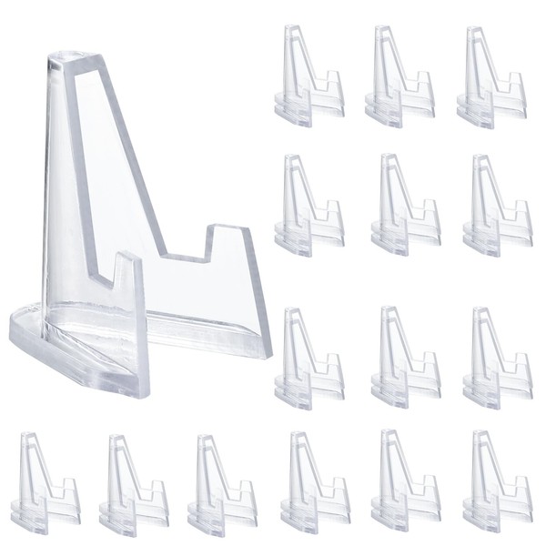 Fatiya 30 Packs Small Acrylic Card Display Stand, 1.4" Tall