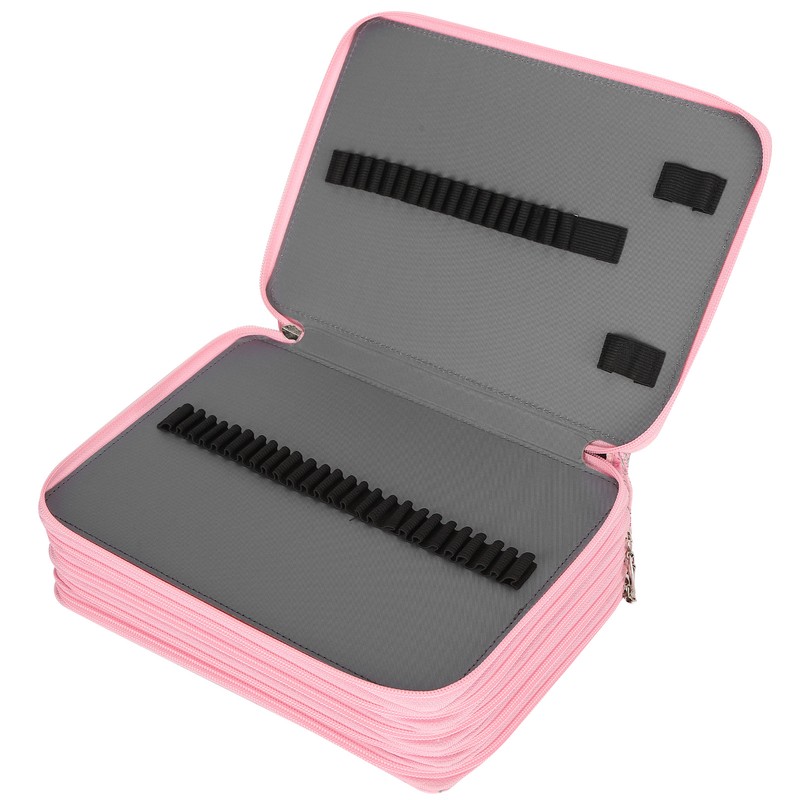 Pencil Case Rose Printed Multi Layer Zipper 252 Slots Portable