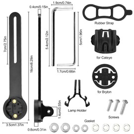 LongZYU Integrated Bicycle Computer Mount for Garmin Edge 1030 1040 500 520 530 540 800 810 830 840 510 200 130 Plus Bryton Rider Cateye Go-Pro Action Cameras Bicycle Mount GPS Holder