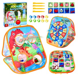 Vdealen Bean Bag Toss Game Toy for Kids 3 4 5 6 7 8 Year Old, Sports & Outdoor Toddler Toy Gift for Boys and Girls, 3 in 1 Cornhole Game for Children Ages 3 4 5 and Up