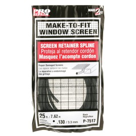 Make-2-Fit P 7517 Screen Retainer Spline, 0.130 In., 25 foot., Black (1 Roll)