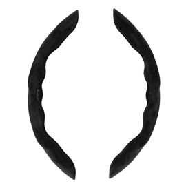 2PCs Car Steering Wheel Cover Segmented Protector Anti Skid Replacement for Ford Escape Fusion Mustang Black