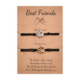 Best Friends Gifts for Women 2 Friends Bracelet Accessories Matching Friendship Bracelets for 2 Besties Birthday Gifts for Friends Female Dog Lover Long Distance Friendship Gifts Keepsake for Christmas