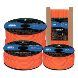 Kamu Synber 2 mm Paracord 15 m 100% Nylon Rope Tear-Resistant Cord with 1 Core Type I All-Purpose Rope for Crafts, Outdoor, Camping, Survival Load Capacity 45 kg Orange