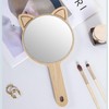 Dzrige Cat Handheld Mirror Cat Ear Makeup Mirror Cute Cat