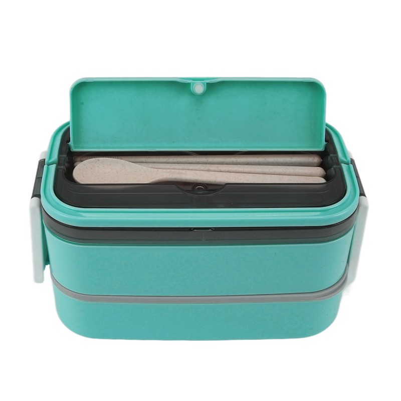 Lunch Box Double Layer Microwave Safe Leakage Proof Stainless Steel