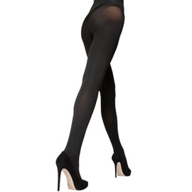 My Black Tights 100 Denier Black Tights - Soft, Strong, Seamless Thick Black Tights - Ladies Tights with Smooth, Comfy Deep Waistband, & Non-Fading Stretchable 3D Lycra Fabric, M Tall