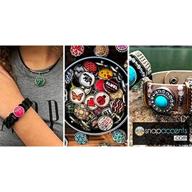 Snap Jewelry Monogram Alphabet Letter C Enamel 20MM SnapAccents Charm Button - Black