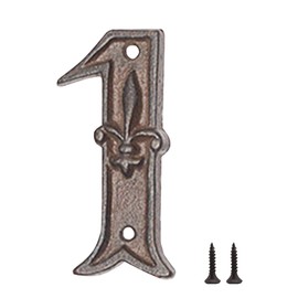 Zayookey Cast Iron House Numbers, 12 cm, Address Number Plate, Metal House Numbers, Rustic Metal House Numbers for Outside, Mailbox, Garden Door (Number 1)
