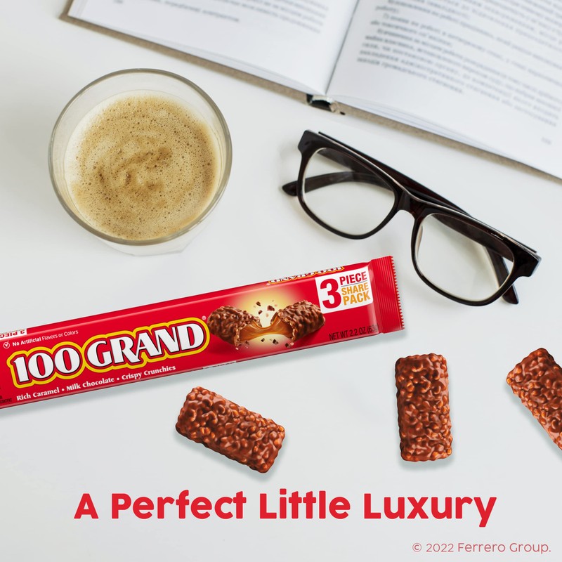 100 Grand Crispy Milk Chocolate with Caramel, Share Size Individually