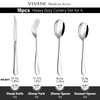 VIVANI 16 Piece Heavy Silverware Set for 4, Forged Stainless