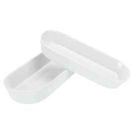 BIA Cordon Bleu Oslo Porcelain Assorted Long Oblong Set of 2 Bakers, Medium (1 qt), Large (1.5 qt), Oven to Table, White